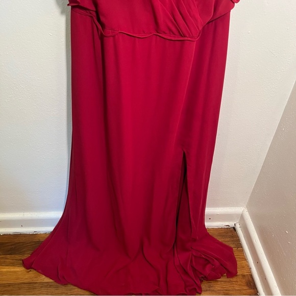 Mori Lee Bridesmaid Dress 21667 Claret Red 22W - Picture 4 of 15